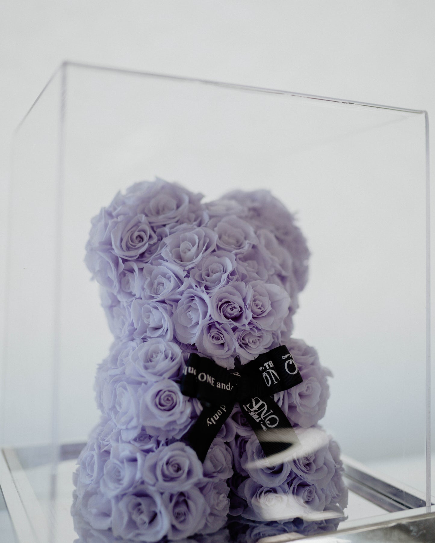 Preserved Acrylic Purple Rose Bear