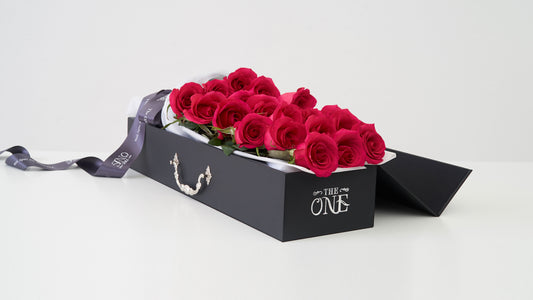 Fresh Cherry Pink Rose Box