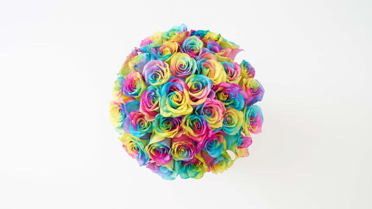 Fresh Rainbow Rose Bucket