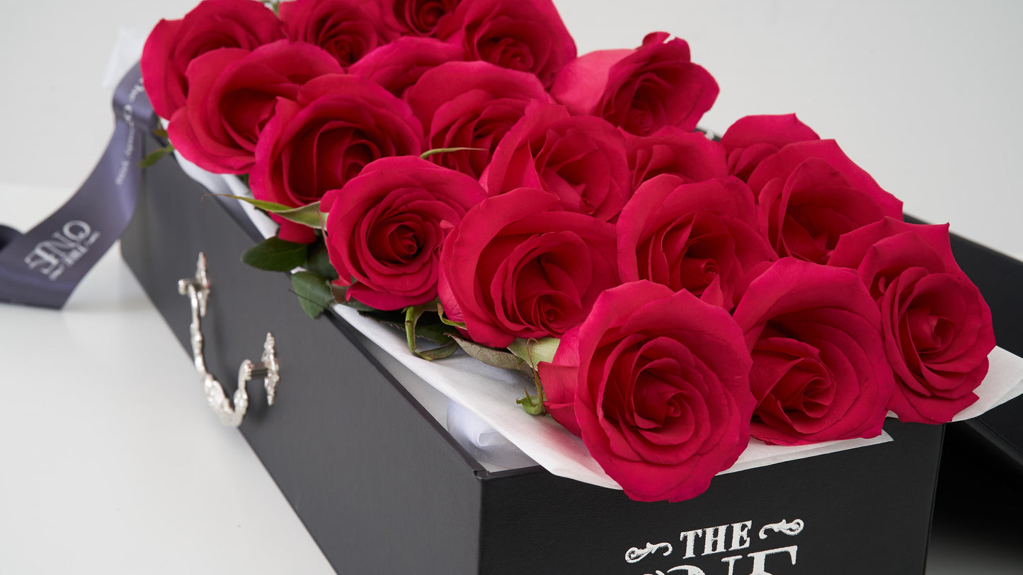 Fresh Cherry Pink Rose Box