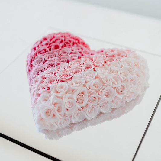Preserved Acrylic Pink Gradient Rose Heart