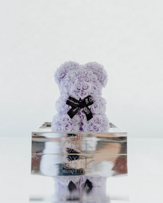 Preserved Acrylic Purple Rose Bear