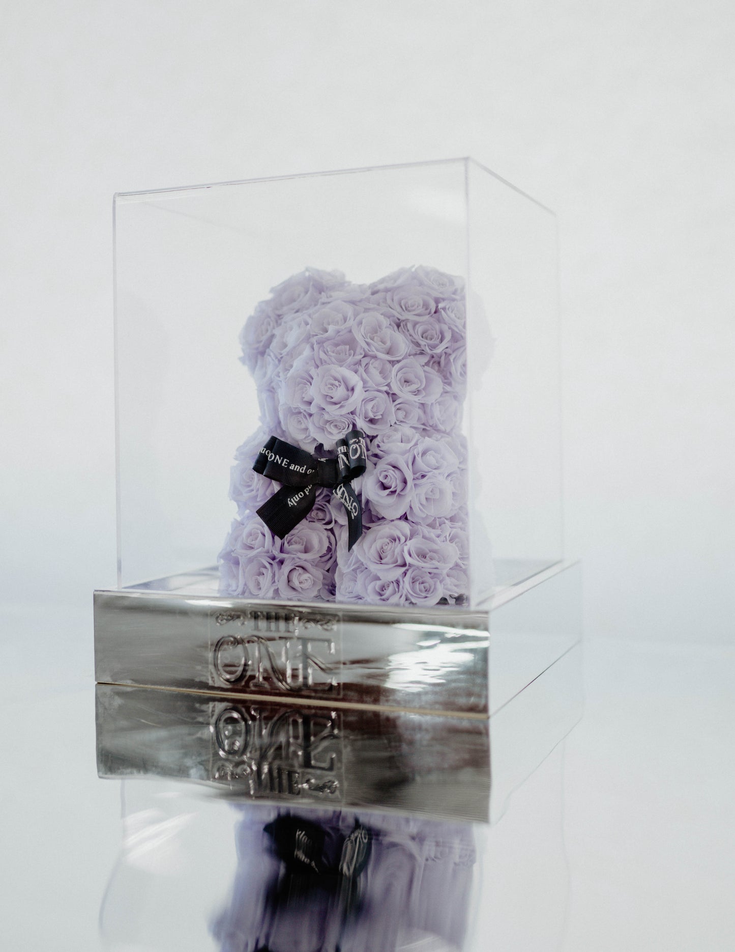 Preserved Acrylic Purple Rose Bear