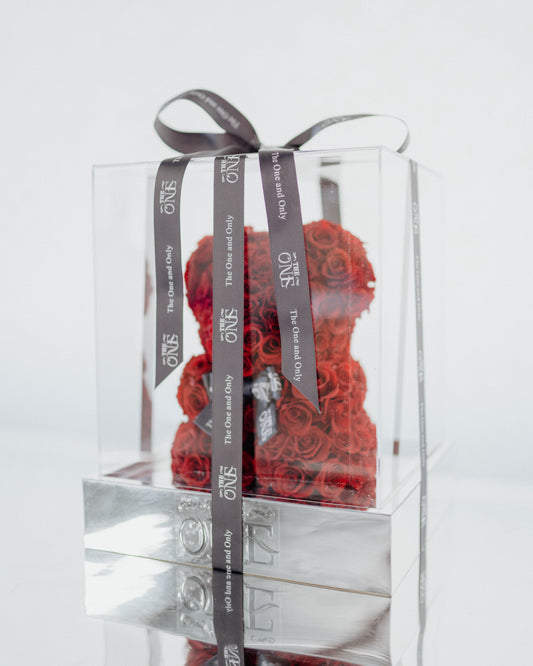 Preserved Acrylic Rose Bear